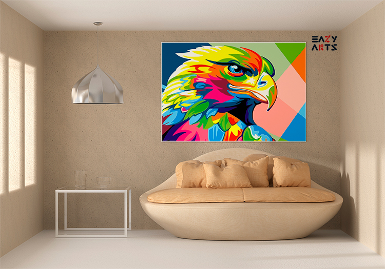 Vibrant Eagle Pop Art Paint by Numbers Kit - Image 2