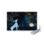 Mystical Moonlit Deer in Enchanted Forest Painting Kit