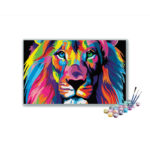 Colorful Lion A Vibrant Paint-by-Number Kit