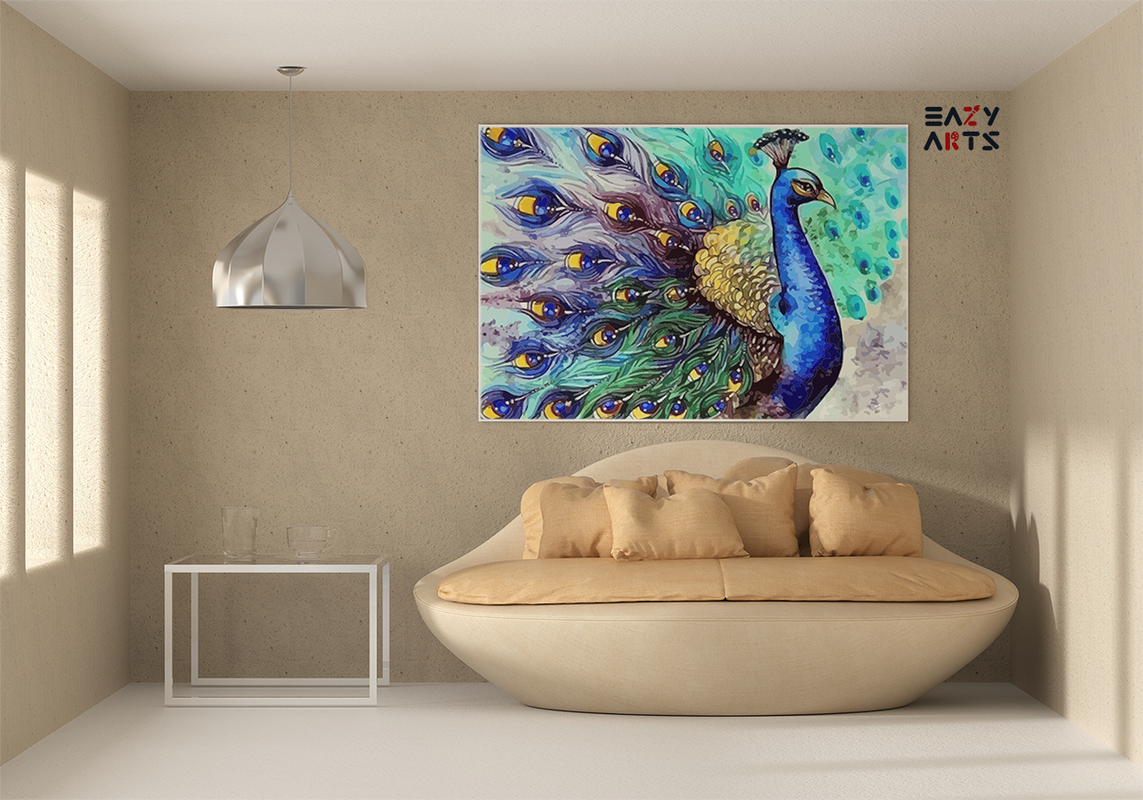 Peacock in Bloom Paint by Numbers Kit - Image 2