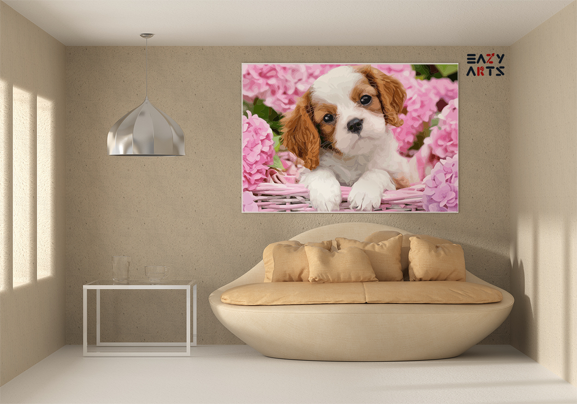 Puppy in Pink Paint-by-Number Kit - Image 2