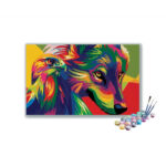 Vibrant Spirit: Wolf and Eagle Abstract Paint by Number Kit
