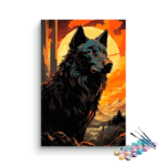 Guardian of the Twilight: Wolf at Dusk Paint by Number Kit