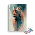 Serene Strength: Abstract Tiger Portrait Paint by Number Kit