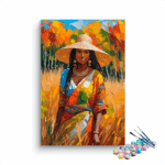 Radiant Elegance: Woman in Autumn Paint by Number Kit