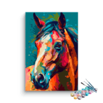 Colorful Spirit: Abstract Horse Portrait Paint by Number Kit