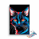 Abstract Cat Portrait Paint by Number Kit