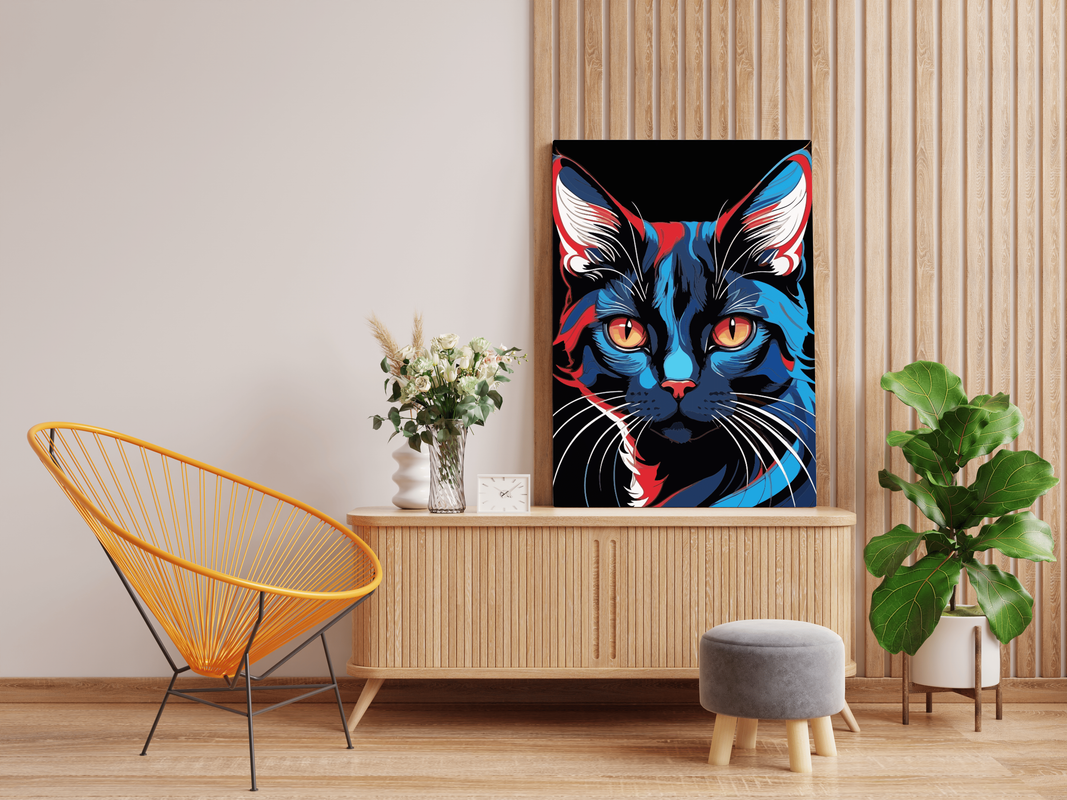 Abstract Cat Portrait Paint by Number Kit - Image 2