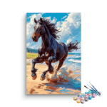 Galloping Black Stallion Paint by Number Kit