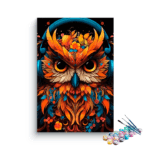Vibrant Owl Portrait Paint by Number Kit