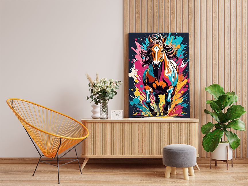 Colorful Horse Portrait Paint by Number Kit - Image 2