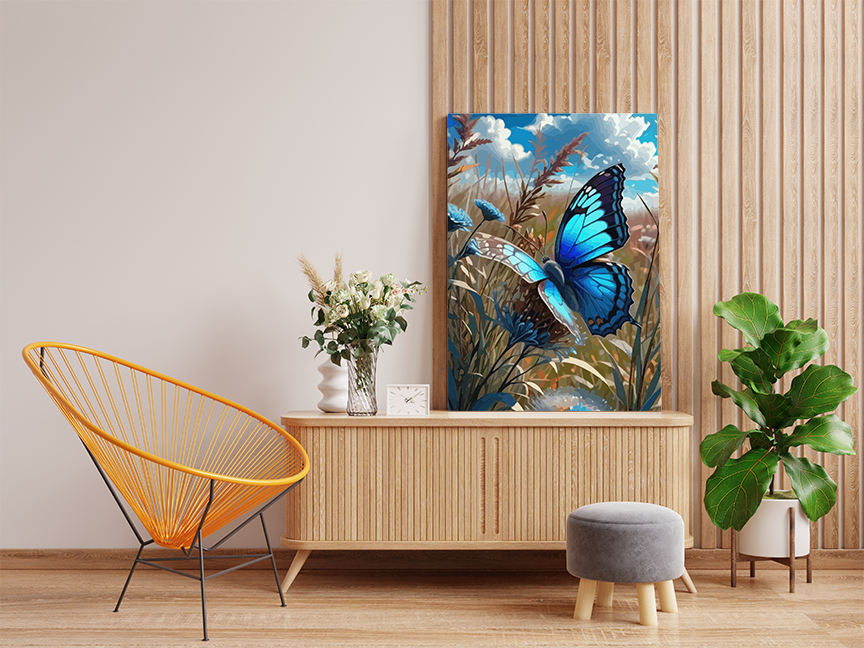 Vibrant Butterfly in Meadow Paint by Number Kit - Image 2