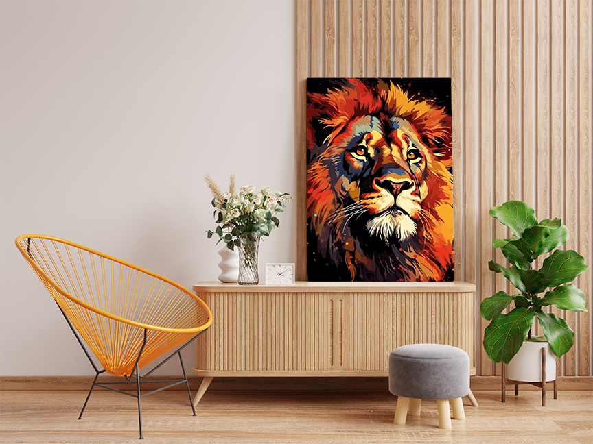 Majestic Lion Portrait Paint by Number Kit - Image 2