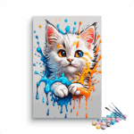 Playful Kitten Splash Paint by Number Kit