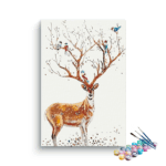 Gentle Deer with Birds Paint by Number Kit