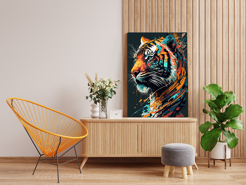 Colorful Tiger Head Paint by Number Kit - Image 2