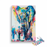 Playful Elephants Paint by Numbers Kit