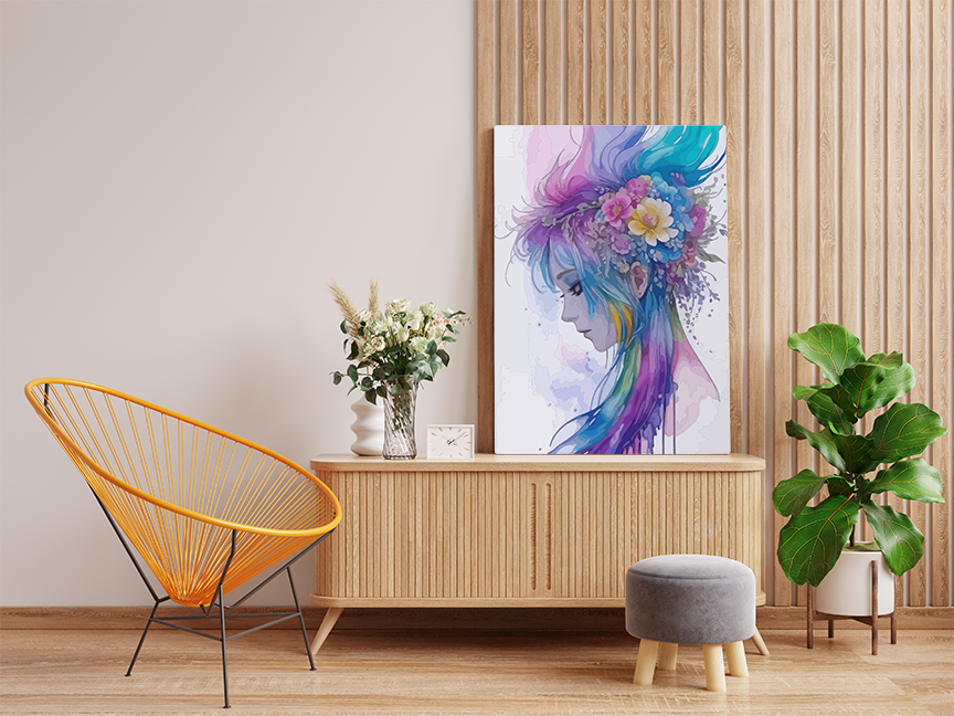 Enchanting Floral Hair Paint by Numbers Kit - Image 2