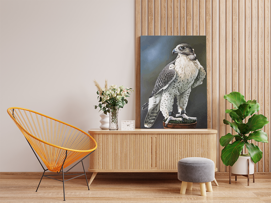 Realistic Falcon Perched Paint by Numbers Kit - Image 2