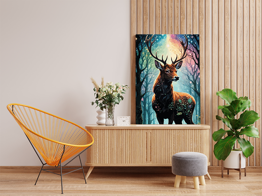 Majestic Deer in an Enchanted Forest Paint by Numbers Kit - Image 2