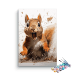 Playful Squirrel in Action Paint by Numbers Kit