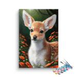 Adorable Fawn in Flower Meadow Paint by Numbers Kit