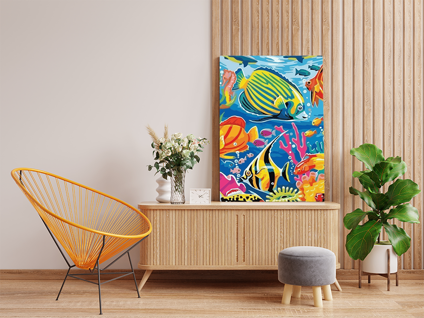Colorful Coral Reef Fish Paint by Numbers Kit - Image 2