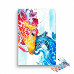 Vibrant Giraffe Family Paint by Numbers Kit