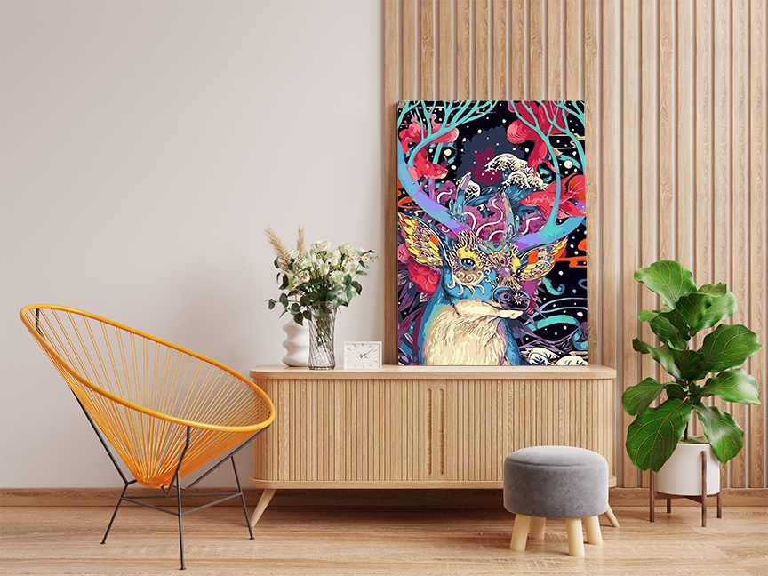 Vibrant Dreamscape Stag Paint by Numbers Kit - Image 2