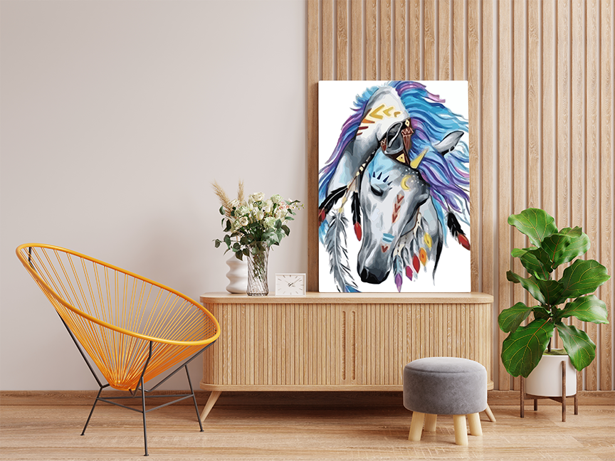Tribal Spirit Horse Paint by Numbers Kit - Image 2