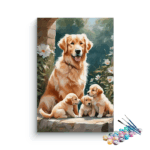 Golden Retriever Family Paint by Numbers Kit