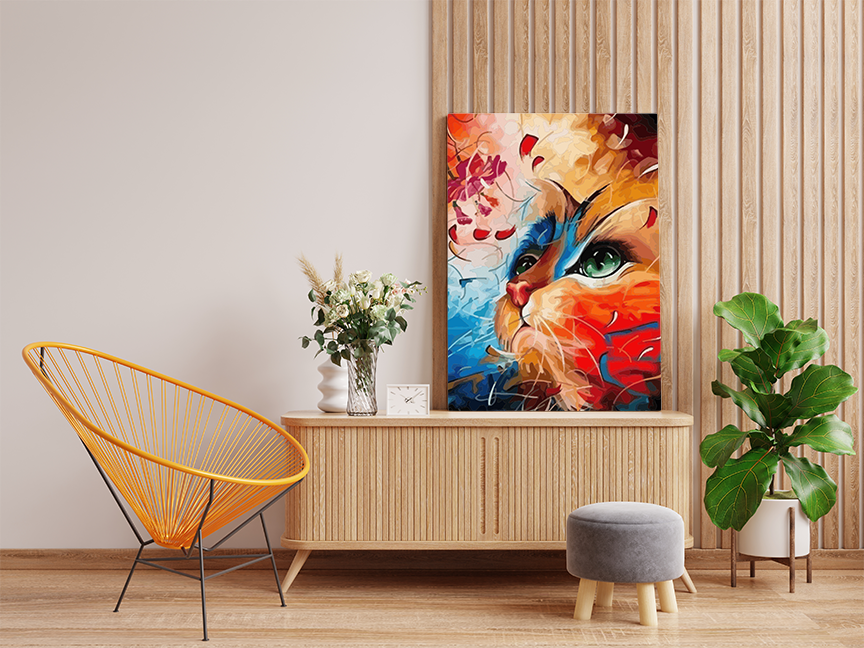 Vibrant Cat Vision Paint by Numbers Kit - Image 2