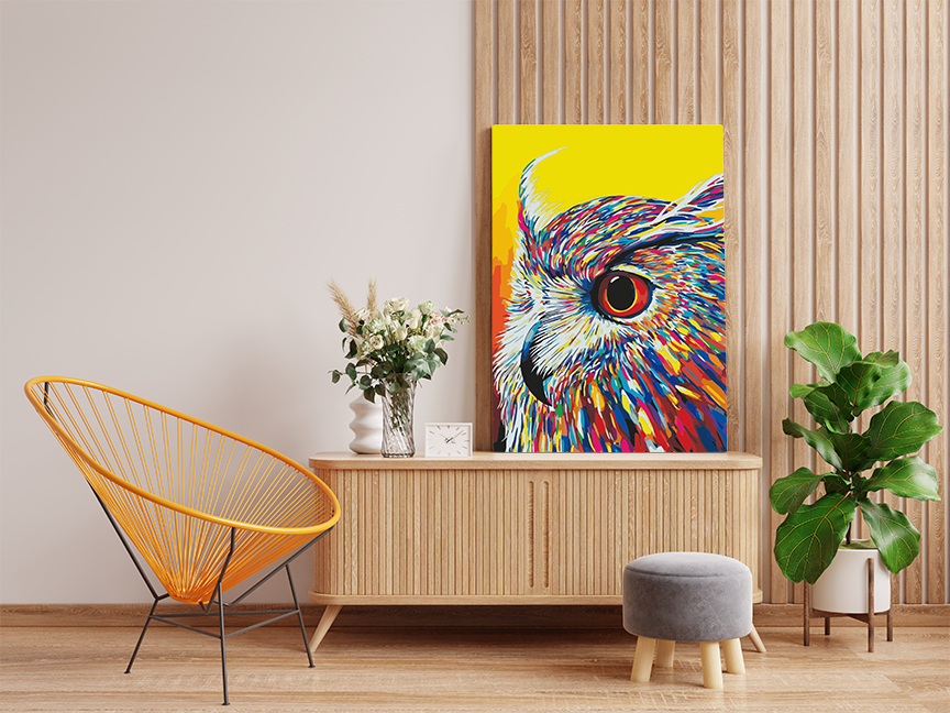 Vibrant Owl Wisdom Paint by Numbers Kit - Image 2