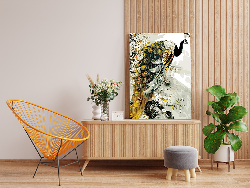 Majestic Peacock Paint by Numbers Kit - Image 2