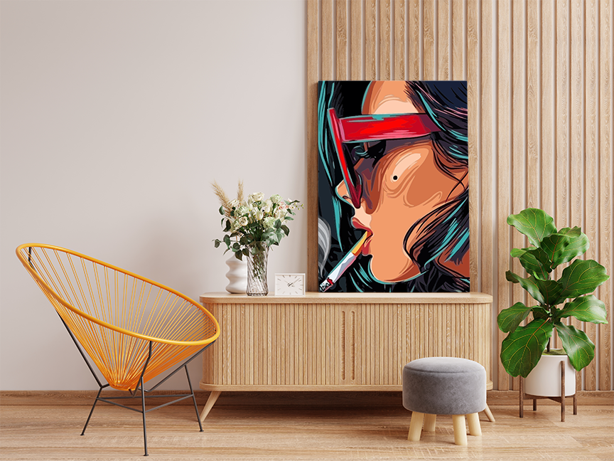 Pop Art Girl Paint by Numbers Kit - Image 2