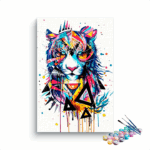 Geometric Abstract Tiger Paint by Numbers Kit