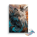 Spirit Warrior Wolf Paint by Numbers Kit