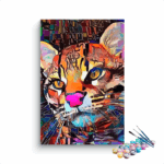 Colorful Abstract Cat Paint by Numbers Kit