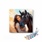 Woman with Horse Paint by Numbers Kit