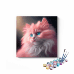 Fluffy Pink Kitten Paint by Numbers Kit