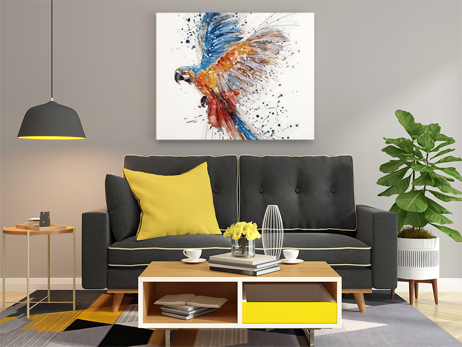 Vibrant Parrot Splash Paint by Numbers Kit - Image 2