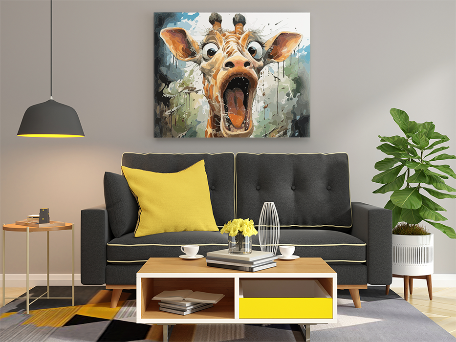 Surprised Giraffe Paint by Numbers Kit - Image 2