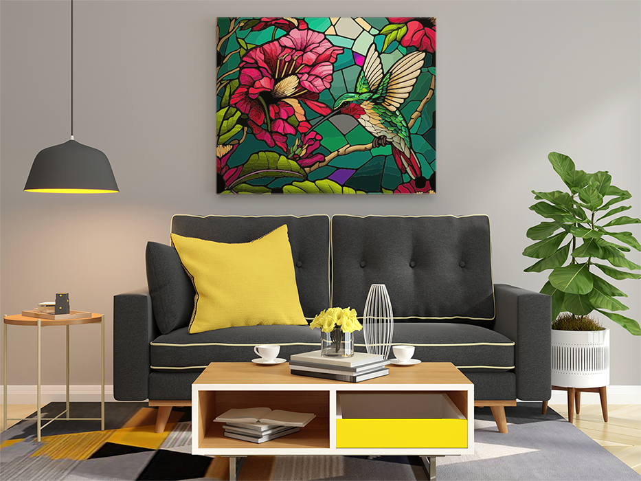 Hummingbird and Flowers Paint by Numbers Kit - Image 2