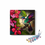 Stained Glass Hummingbird Paint by Numbers Kit