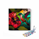 Stained Glass Hummingbird III Paint by Numbers Kit