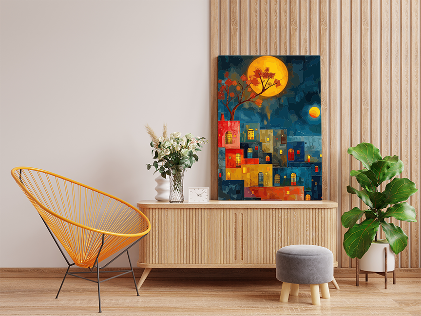 Moonlit Mediterranean: Enchanting Evening Paint by Numbers Kit - Image 2