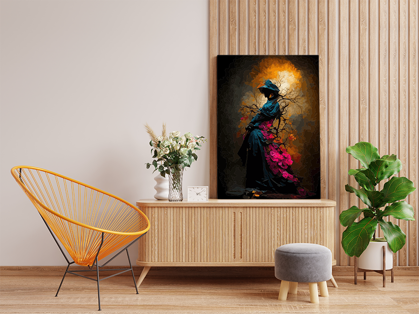 Elegance in Bloom: Enigmatic Silhouette Paint by Numbers Kit - Image 2