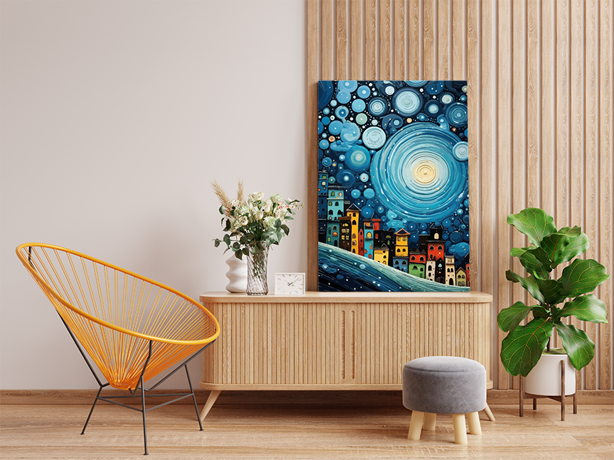 Celestial Cityscape: Dreamy Night Sky Paint by Numbers Kit - Image 2