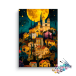 Moonlit Village: Enchanted Hillside Paint by Numbers Kit