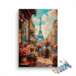 Parisian Bloom: Romantic Eiffel Tower Paint by Numbers Kit